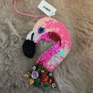 NWT Sequined Flamingo Ornament